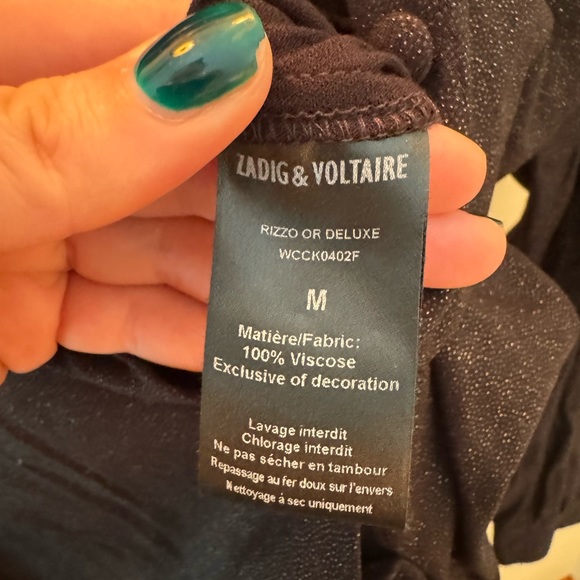 Zadig et Voltaire Black & Gold Button Up Mini Dress - Picture 4 of 6